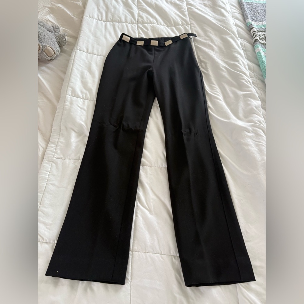 Vertigo Paris Black Wide Leg Pants with Gold Accents